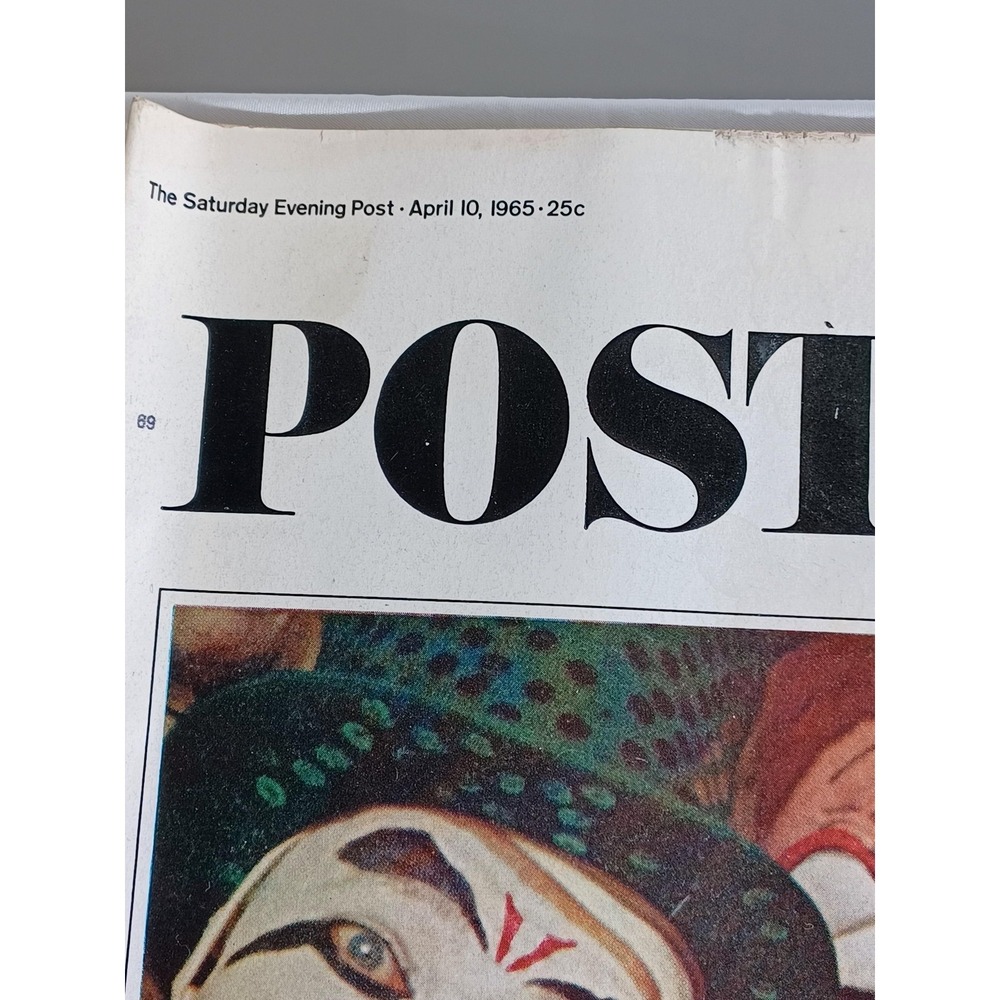 Vintage 1965 Saturday‎ Evening Post Magazine April 10 Circus FDR Teenagers - Picture 2 of 3